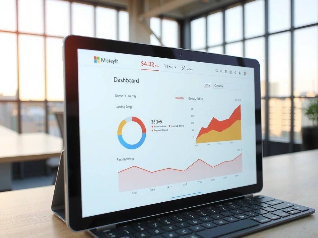 Dashboard moderno en dispositivo móvil
